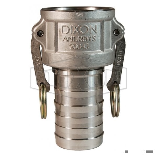 Type-C Cam and Groove Coupler, 1-1/4 in Nominal, Female Coupler x Hose Shank End Style, 316 SS